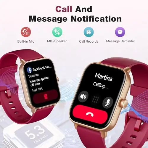 Fitpolo Smart Watch for Women,1.8” Touchscreen, Bluetooth Call, Alexa Built-in,24/7 Heart Rate SpO2 Monitor,Step Counting,Sleep Tracking, IP68 Waterproof Fitness Tracker Watch for Android iPhone - FITPOLO (1)