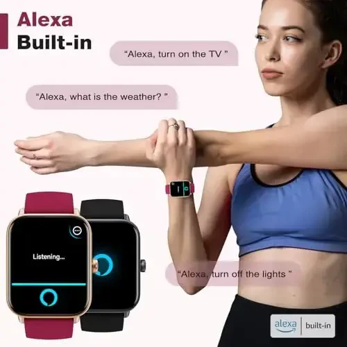 Fitpolo Smart Watch for Women,1.8” Touchscreen, Bluetooth Call, Alexa Built-in,24/7 Heart Rate SpO2 Monitor,Step Counting,Sleep Tracking, IP68 Waterproof Fitness Tracker Watch for Android iPhone - 4