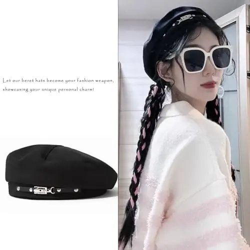 huablo French Beret Hats for Women Premium Cotton Beanie - 4