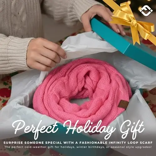 Funky Junque Infinity Scarf for Women – Oversized Chunky Winter Scarf, Colorful Fall Scarves, Soft Sweater Wrap Cozy Style - 6