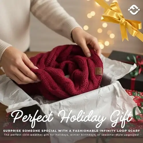 Funky Junque Infinity Scarf for Women – Oversized Chunky Winter Scarf, Colorful Fall Scarves, Soft Sweater Wrap Cozy Style - 6