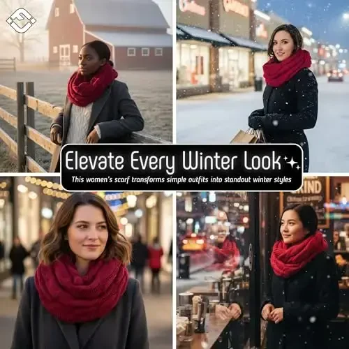 Funky Junque Infinity Scarf for Women – Oversized Chunky Winter Scarf, Colorful Fall Scarves, Soft Sweater Wrap Cozy Style - 5