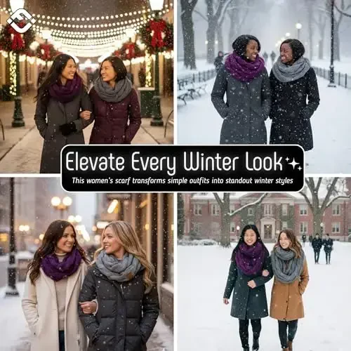 Funky Junque Infinity Scarf for Women – Oversized Chunky Winter Scarf, Colorful Fall Scarves, Soft Sweater Wrap Cozy Style - 4