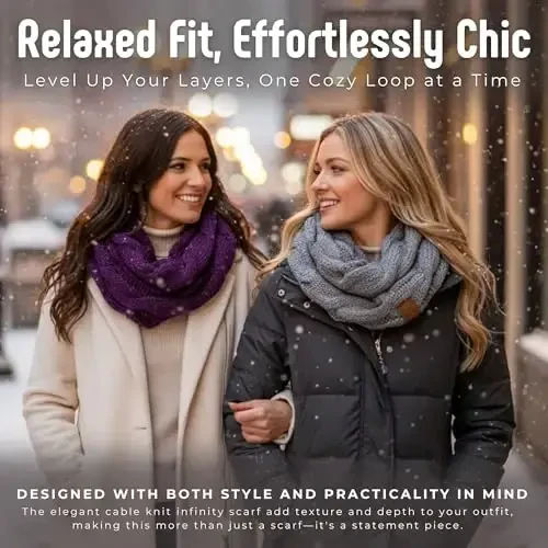 Funky Junque Infinity Scarf for Women – Oversized Chunky Winter Scarf, Colorful Fall Scarves, Soft Sweater Wrap Cozy Style - 5