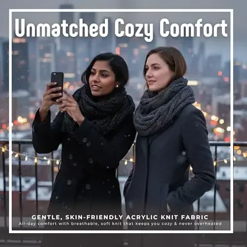 Funky Junque Infinity Scarf for Women – Oversized Chunky Winter Scarf, Colorful Fall Scarves, Soft Sweater Wrap Cozy Style - 2