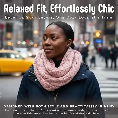 Funky Junque Infinity Scarf for Women – Oversized Chunky Winter Scarf, Colorful Fall Scarves, Soft Sweater Wrap Cozy Style - 3