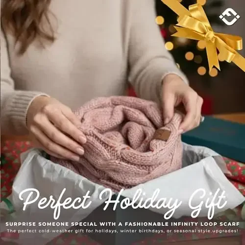 Funky Junque Infinity Scarf for Women – Oversized Chunky Winter Scarf, Colorful Fall Scarves, Soft Sweater Wrap Cozy Style - 6