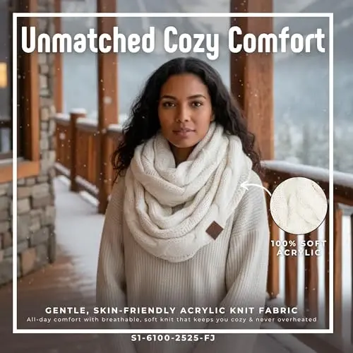 Funky Junque Infinity Scarf for Women – Oversized Chunky Winter Scarf, Colorful Fall Scarves, Soft Sweater Wrap Cozy Style - 12