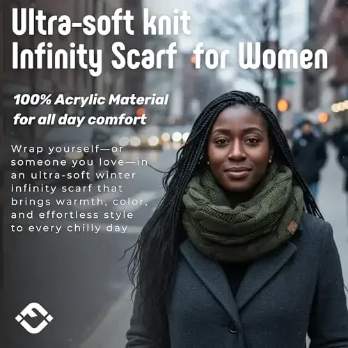 Funky Junque Infinity Scarf for Women – Oversized Chunky Winter Scarf, Colorful Fall Scarves, Soft Sweater Wrap Cozy Style - 2