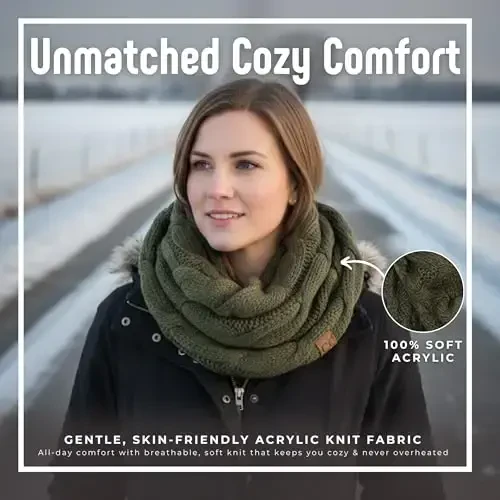 Funky Junque Infinity Scarf for Women – Oversized Chunky Winter Scarf, Colorful Fall Scarves, Soft Sweater Wrap Cozy Style - 3