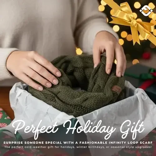 Funky Junque Infinity Scarf for Women – Oversized Chunky Winter Scarf, Colorful Fall Scarves, Soft Sweater Wrap Cozy Style - 5