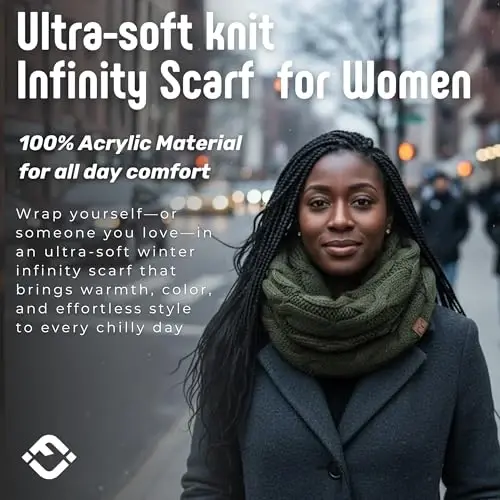 Funky Junque Infinity Scarf for Women – Oversized Chunky Winter Scarf, Colorful Fall Scarves, Soft Sweater Wrap Cozy Style - 2