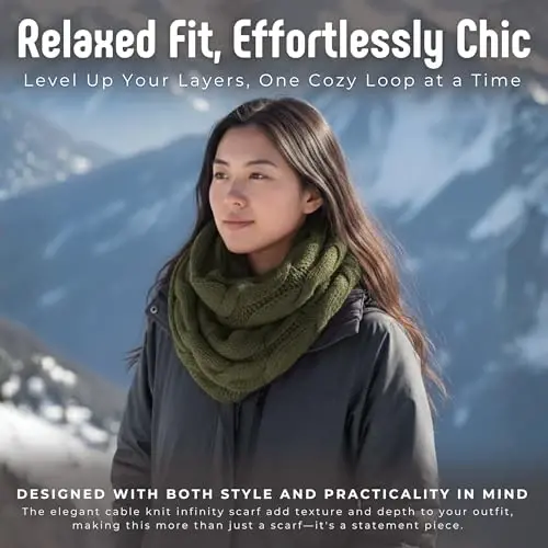 Funky Junque Infinity Scarf for Women – Oversized Chunky Winter Scarf, Colorful Fall Scarves, Soft Sweater Wrap Cozy Style - 4