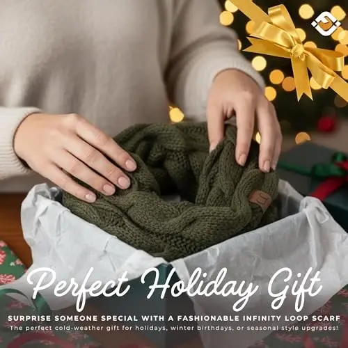 Funky Junque Infinity Scarf for Women – Oversized Chunky Winter Scarf, Colorful Fall Scarves, Soft Sweater Wrap Cozy Style - 5