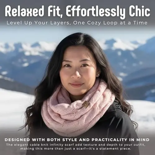 Funky Junque Infinity Scarf for Women – Oversized Chunky Winter Scarf, Colorful Fall Scarves, Soft Sweater Wrap Cozy Style - 3