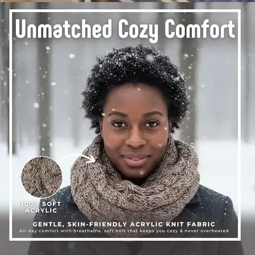 Funky Junque Infinity Scarf for Women – Oversized Chunky Winter Scarf, Colorful Fall Scarves, Soft Sweater Wrap Cozy Style - 3