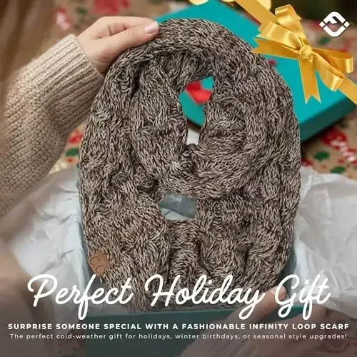 Funky Junque Infinity Scarf for Women – Oversized Chunky Winter Scarf, Colorful Fall Scarves, Soft Sweater Wrap Cozy Style - 6