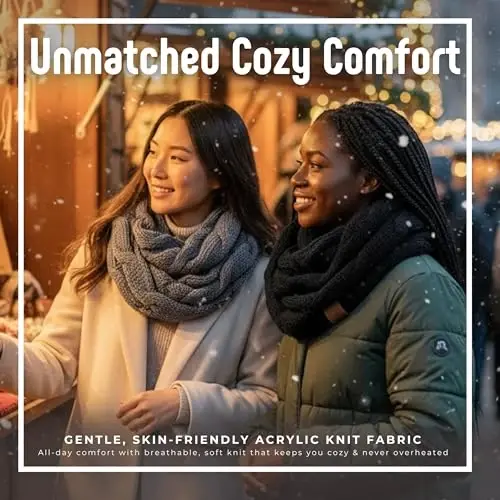 Funky Junque Infinity Scarf for Women – Oversized Chunky Winter Scarf, Colorful Fall Scarves, Soft Sweater Wrap Cozy Style - 2