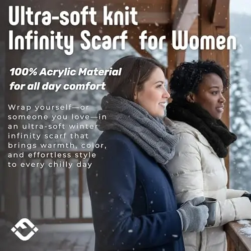 Funky Junque Infinity Scarf for Women – Oversized Chunky Winter Scarf, Colorful Fall Scarves, Soft Sweater Wrap Cozy Style - 4