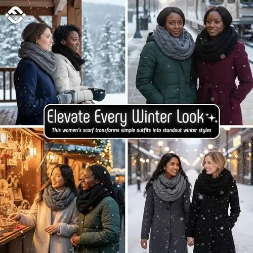 Funky Junque Infinity Scarf for Women – Oversized Chunky Winter Scarf, Colorful Fall Scarves, Soft Sweater Wrap Cozy Style - 5