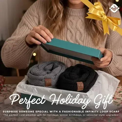 Funky Junque Infinity Scarf for Women – Oversized Chunky Winter Scarf, Colorful Fall Scarves, Soft Sweater Wrap Cozy Style - 3