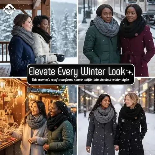 Funky Junque Infinity Scarf for Women – Oversized Chunky Winter Scarf, Colorful Fall Scarves, Soft Sweater Wrap Cozy Style - 5