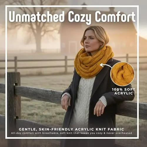 Funky Junque Infinity Scarf for Women – Oversized Chunky Winter Scarf, Colorful Fall Scarves, Soft Sweater Wrap Cozy Style - 2