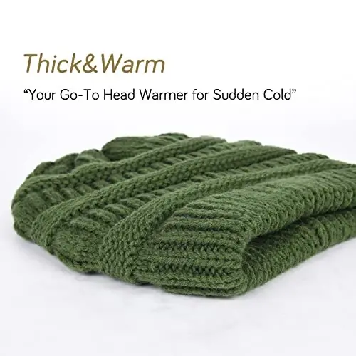 FURTALK Winter Beanie Hat for Women Satin Lined Cable Knit Chunky Slouchy Beanies Skull Warm Cap - 4