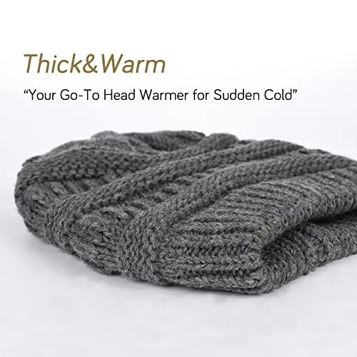 FURTALK Winter Beanie Hat for Women Satin Lined Cable Knit Chunky Slouchy Beanies Skull Warm Cap - 5