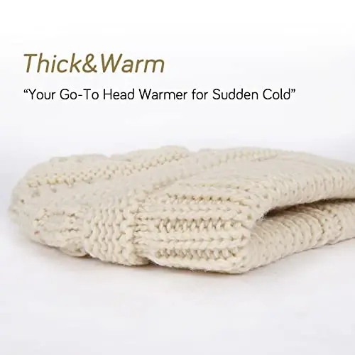 FURTALK Winter Beanie Hat for Women Satin Lined Cable Knit Chunky Slouchy Beanies Skull Warm Cap - 7