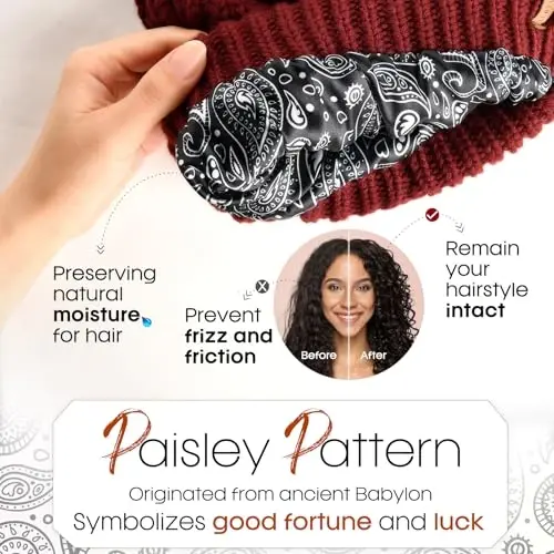 FURTALK Winter Beanie Hat for Women Satin Lined Cable Knit Chunky Slouchy Beanies Skull Warm Cap - 2