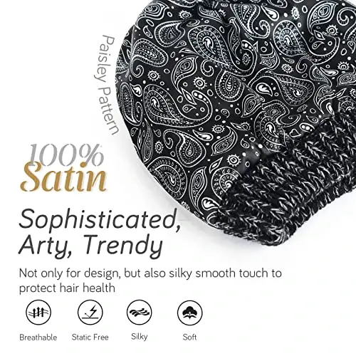 FURTALK Winter Beanie Hat for Women Satin Lined Cable Knit Chunky Slouchy Beanies Skull Warm Cap - FURTALK (1)