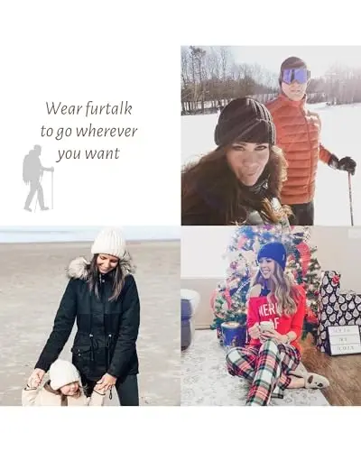 FURTALK Winter Hats for Women Knitted Beanie Fashinable Winter Skull Caps - 6