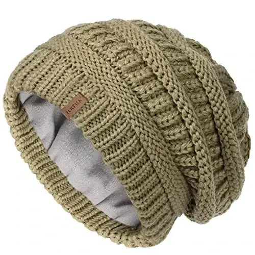 FURTALK Winter Hats for Women Fleece Lined Knit Beanie Hats Slouchy Warm Beanies Ski Skull Cap 
