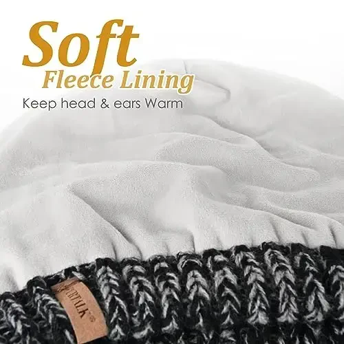 FURTALK Winter Hats for Women Fleece Lined Knit Beanie Hats Slouchy Warm Beanies Ski Skull Cap - 3