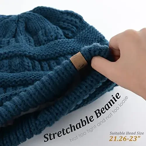 FURTALK Winter Hats for Women Fleece Lined Knit Beanie Hats Slouchy Warm Beanies Ski Skull Cap - FURTALK (1)