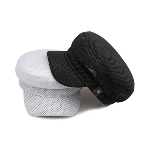 Newsboy Hats for Women Mesh Gatsby Cap Summer Chauffeur Plain Beret Hats - 6