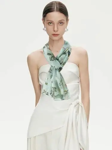 GERINLY Scarfs for Women Lightweight Floral Birds Print Cotton Scarves and Wraps for Summer Shawl 