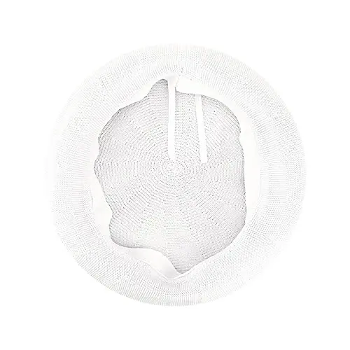 Gllutt Summer Knitted Thin Beret Hat for Women Size Adjustable French Style Solid Color - 3