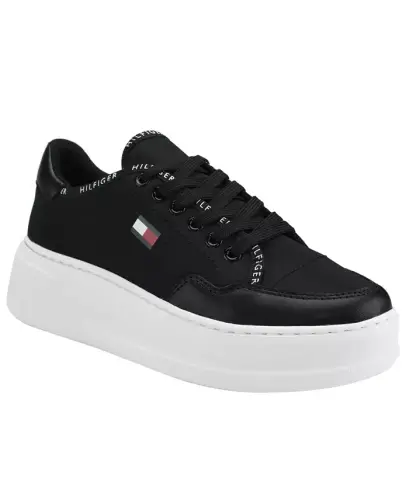 Grazie Lightweight Lace Up Casual Sneakers - Black 