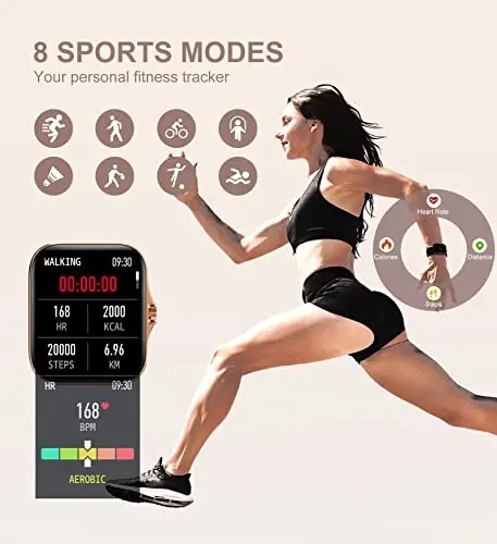 Iaret Smart Watch for Women(Call Receive/Dial), Fitness Tracker Waterproof Smartwatch for Android iOS Phones 1.7