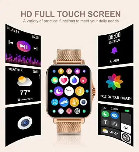 Iaret Smart Watch for Women(Call Receive/Dial), Fitness Tracker Waterproof Smartwatch for Android iOS Phones 1.7