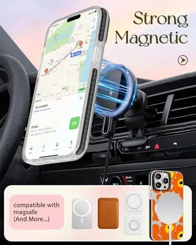 Lotadilo for iPhone 15 Pro Max Case for Women - Cute Kawaii Design Girls Compatible with Magsafe Magnetic Ring Holder Stand Orange Flower Phone Covers Aesthetic Girly TPU Funda for 15 Pro Max - 5