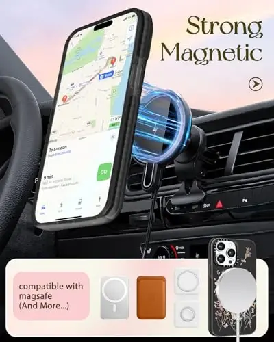 Lotadilo for iPhone 15 Pro Max Case for Women - Cute Kawaii Design Girls Compatible with Magsafe Magnetic Ring Holder Stand Foral Flower Phone Covers Aesthetic Girly TPU Funda for 15 Pro Max - 5