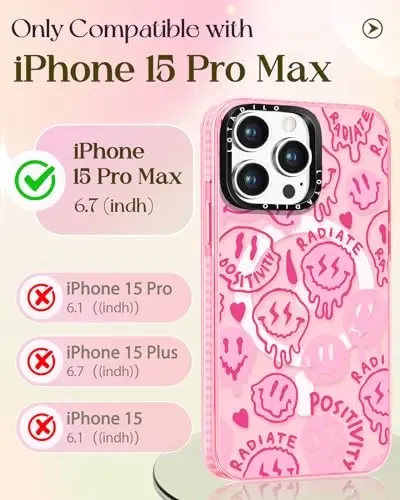 Kadınlar için iPhone 15 Pro Max Kılıfı - Magsafe Manyetik Yüzük Tutucu Standlı Sevimli Kawaii Tasarımlı Kız Çocuk Uyumlu PK Yüz Telefon Kılıfları Estetik Kız TPU Funda 15 Pro Max için - 2