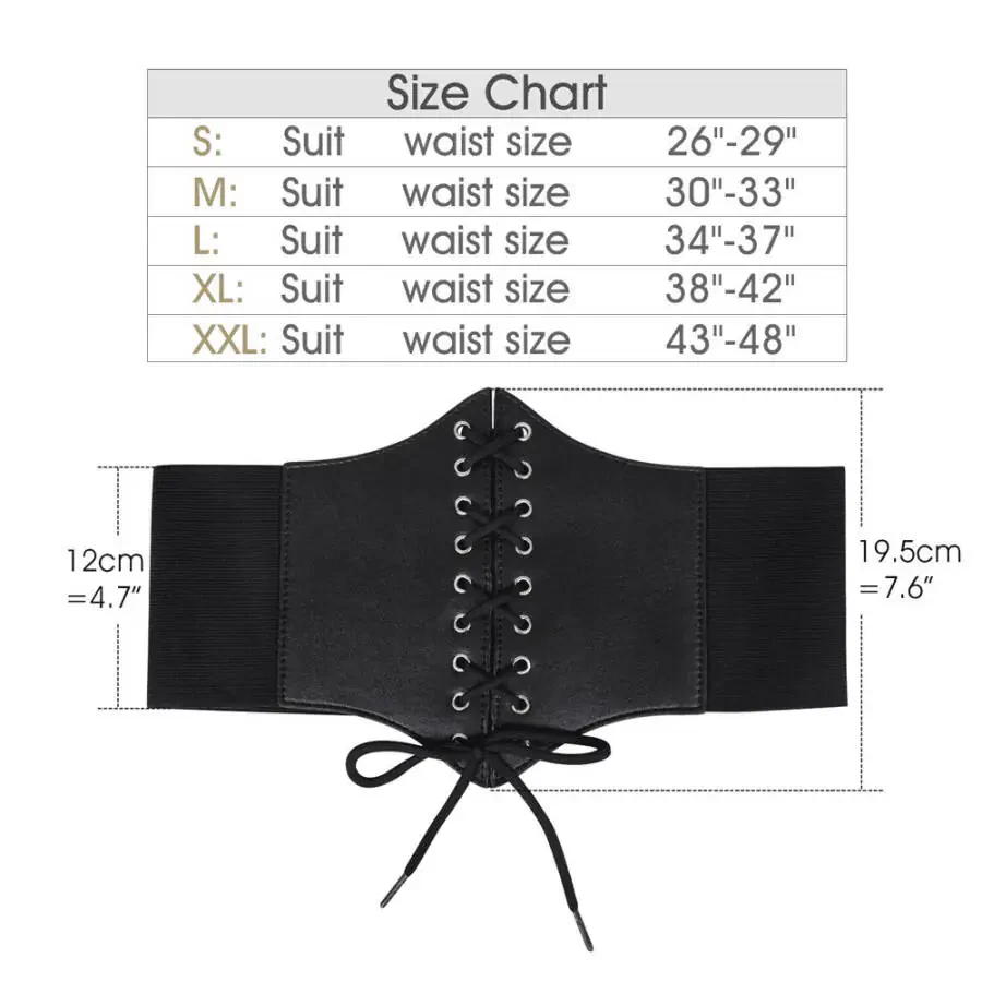 JASGOOD Black Corset Waist Belt for Women, Wide Elastic Belt for Dresses- - 5