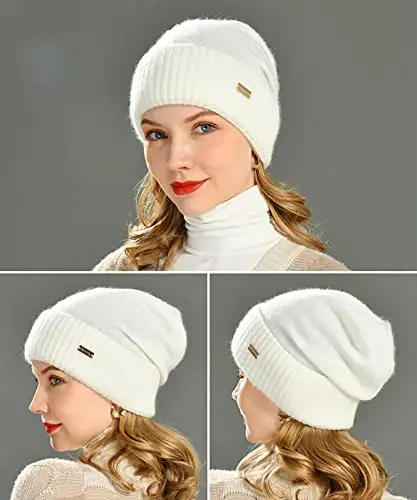 jaxmonoy Slouchy Beanies for Women Winter Lightweight Ladies Knit Hat Cuffed Soft Warm Slouch Beanie Cap - Brown - 6