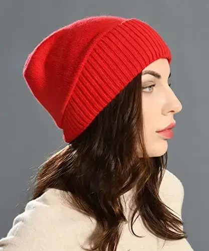 jaxmonoy Slouchy Beanies for Women Winter Lightweight Ladies Knit Hat Cuffed Soft Warm Slouch Beanie Cap - Brown - 5