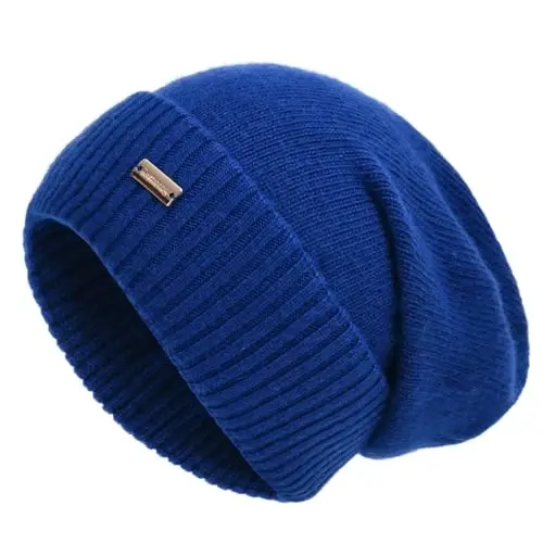 jaxmonoy Slouchy Beanies for Women Winter Lightweight Ladies Knit Hat Cuffed Soft Warm Slouch Beanie Cap - Brown - JAXMONOY