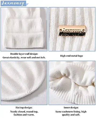 jaxmonoy Slouchy Beanies for Women Winter Lightweight Ladies Knit Hat Cuffed Soft Warm Slouch Beanie Cap - Brown - 6